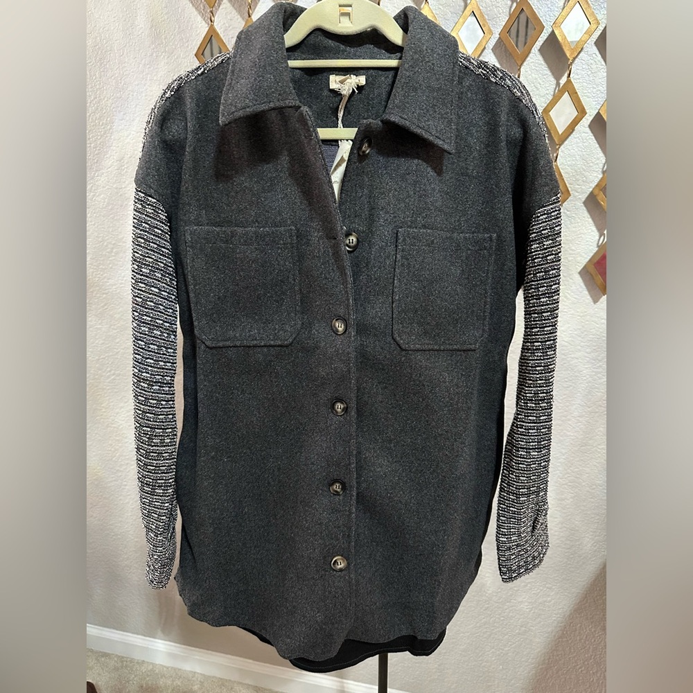 Hem & Thread Charcoal Knit Shacket
